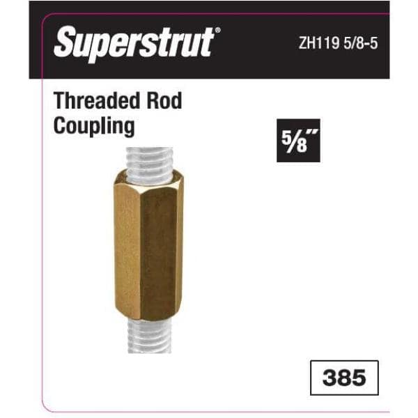 5/8 in. Threaded Rod Coupling GoldGalv (5-Pack) (Strut Fitting) (ZH119 5/8-5)