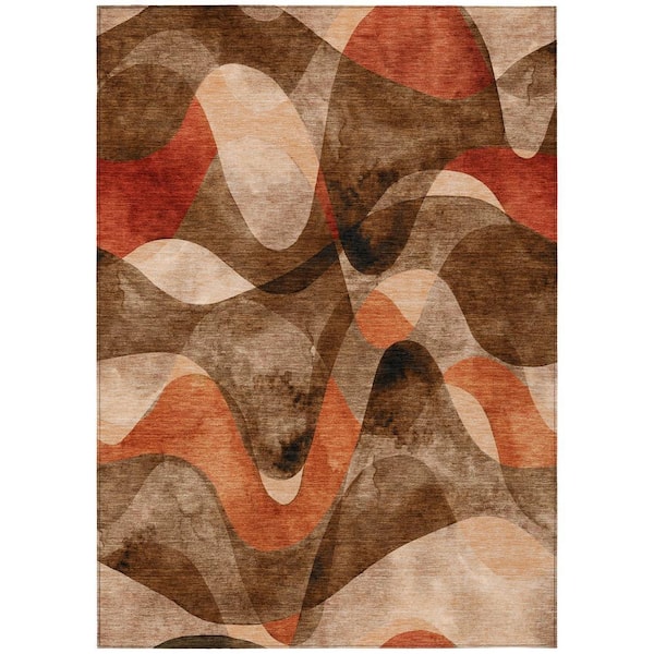 Chantille ACN536 Chocolate 5 ft. x 7 ft. 6 in. Machine Washable Indoor/Outdoor Geometric Area Rug