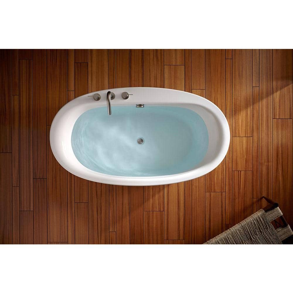 Sunstruck 66" White Acrylic Freestanding Soaking Bathtub