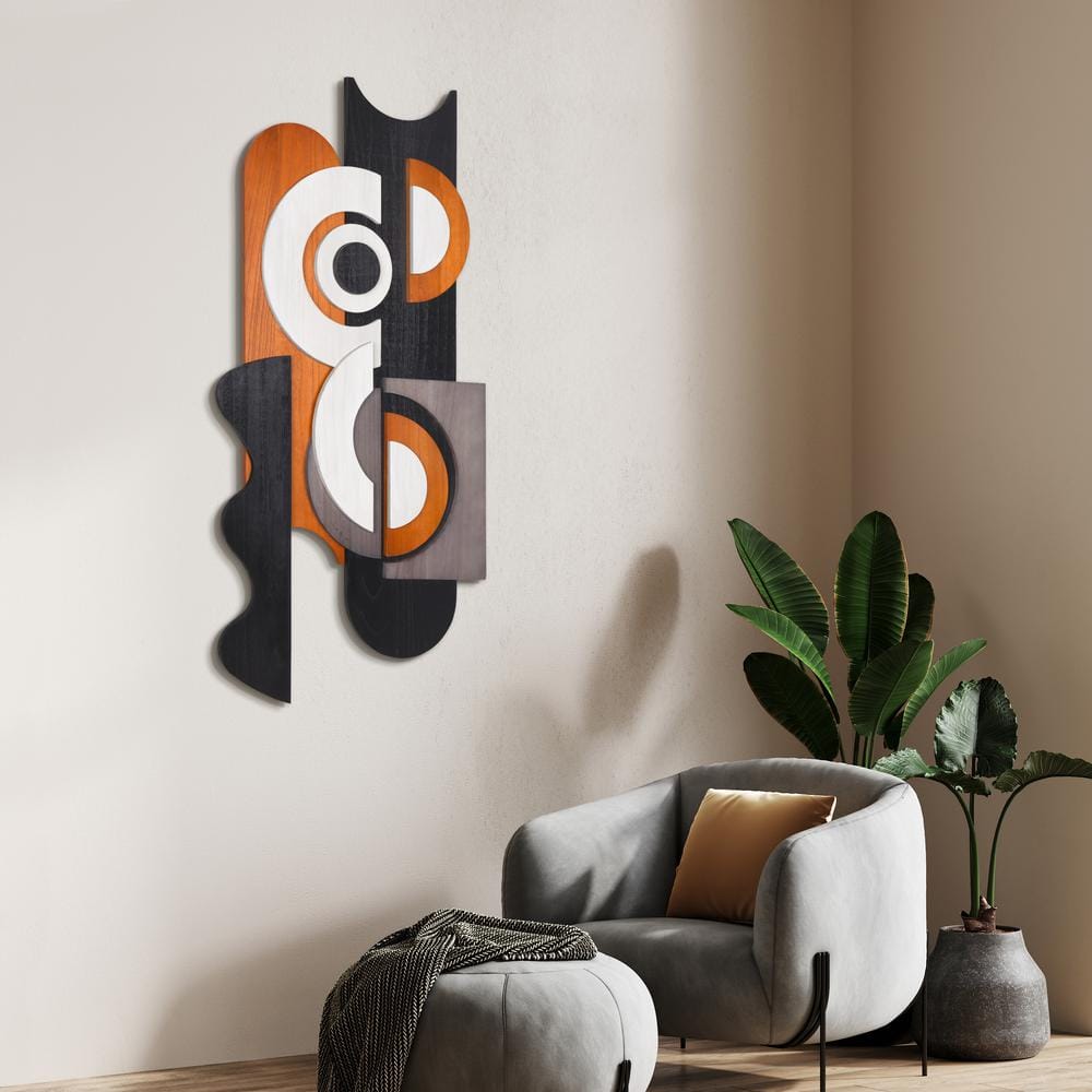 Honeyed Dusk II Abstract Solid Paulownia Wood Wall Art