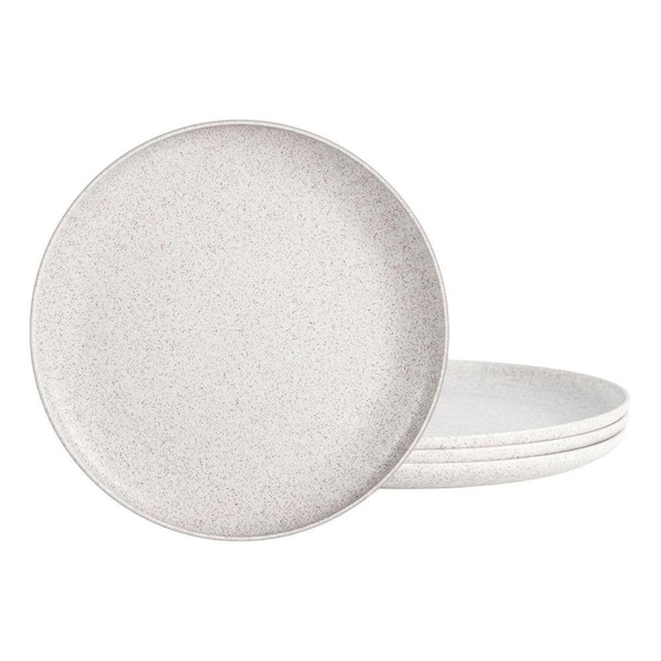 10 Inch Wheat Straw Plastic Dinner Plates Round Microwave Dishwasher Safe BPA Free Eco-Friendly Set of 4