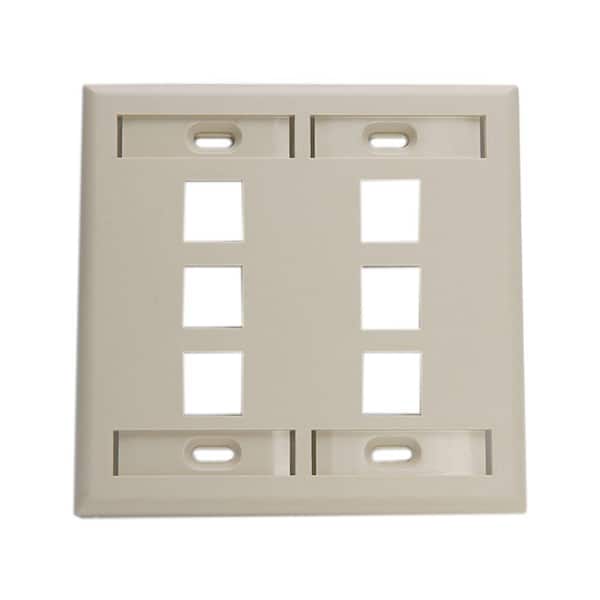 Leviton White 2-Gang Audio/Video Wall Plate (1-Pack) 42080-6IP