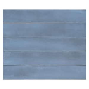 Teva Ocean Blue Glossy 2-2/5 in. x 14-1/2 in. Textured Porcelain Subway Floor and Wall Tile (4.83 sq. ft./Case)