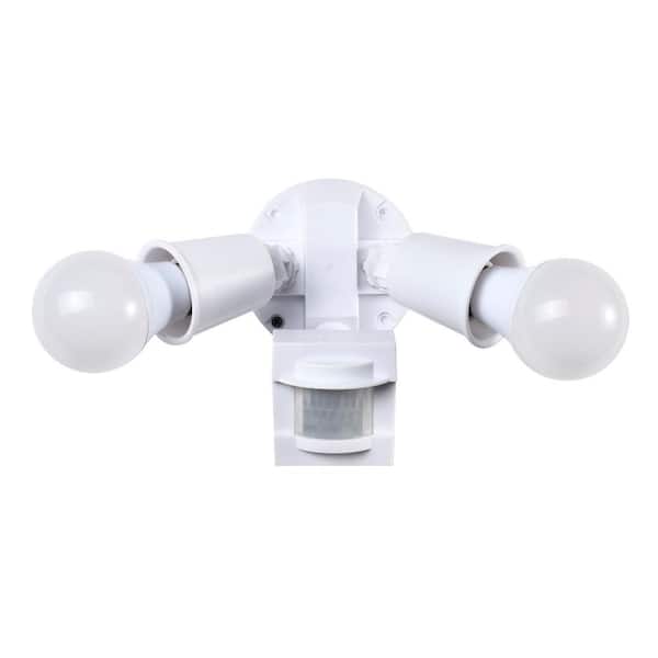AWSENS 2600 Lumen White 110-Degree PIR Motion Activated Outdoor Flood Light Security Lights