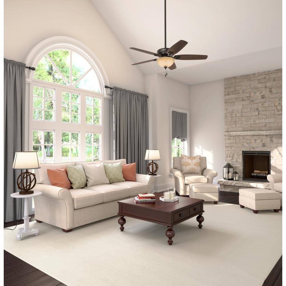 52'' New Bronze Ceiling Fan with LED Light and Reversible Blades