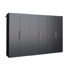 HangUps 108 in. W x 72 in. H x 20 in. D Storage Cabinet Set K in Black (3-Piece)