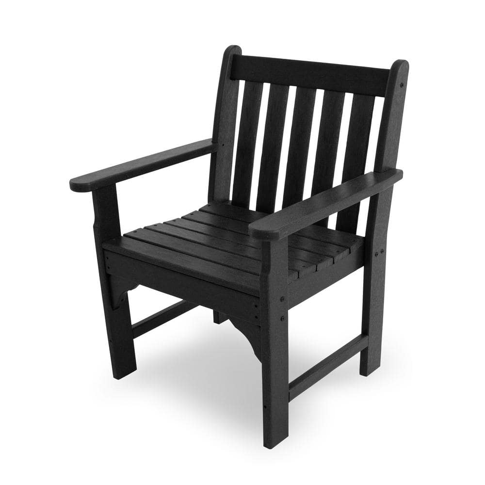 POLYWOOD Vineyard Black Plastic Outdoor Garden Arm Chair -  GNB24BL