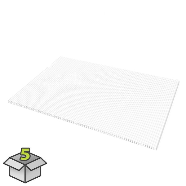 Sunlite 24 in. x 4 ft. Multiwall Polycarbonate Panel in White Opal (5-Pack)