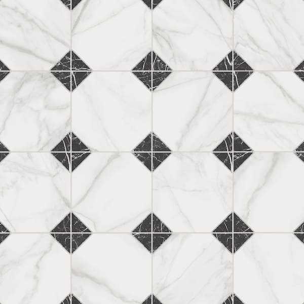 Merzoni Yard Marquina 17-7/8 in. x 17-7/8 in. Porcelain Floor and Wall Tile (11.25 sq. ft./Case)