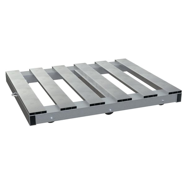 Vestil 40 in. x 48 in. 4000 lbs. Capacity Silver Aluminum Pallet Dolly with Pallet Top and Tilt