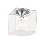 Grace 10 in. 1-Light Polished Nickel Large Square Flush Mount