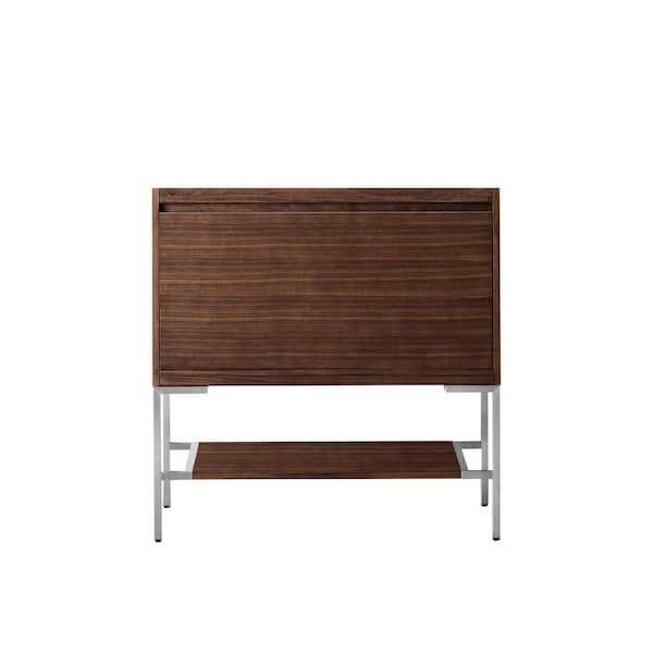 James Martin Vanities Mantova 35.4 in. W x 18.1 in. D x 35.4 in. H Single Bath Vanity Cabinet without Top in Mid-Century Walnut