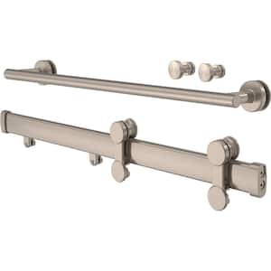 Flannigan 48 in. to 60 in. W x 3.75 in. D Contemporary Frameless Sliding Shower/Tub Hardware Assembly Kit in Nickel