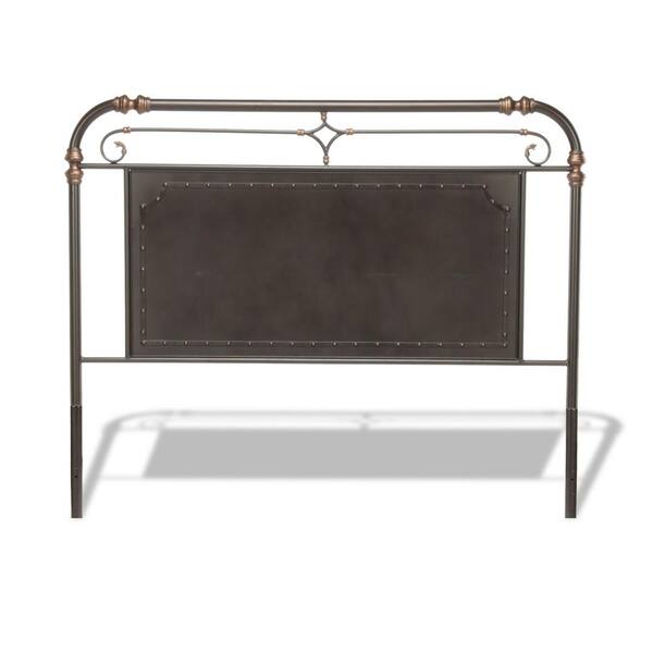 Fashion Bed Group Westchester Blackened Copper Full Metal Headboard with Vintage-Inspired Panel Design and Nailhead Detail