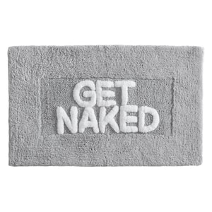 Novelty Gray 21 in. x 34 in. Get Naked Cotton Bath Rug