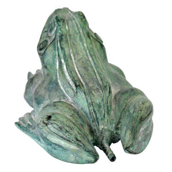 Design Toscano 3.5 in. H Bull Frog Cast Bronze Small Garden Statue PN5791 -  The Home Depot