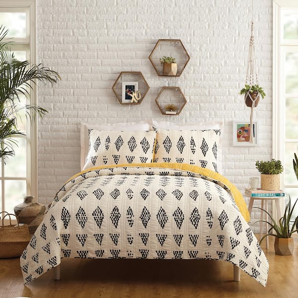 Justina Blakeney Prosperity 2-Piece White Twin Cotton Quilt Set