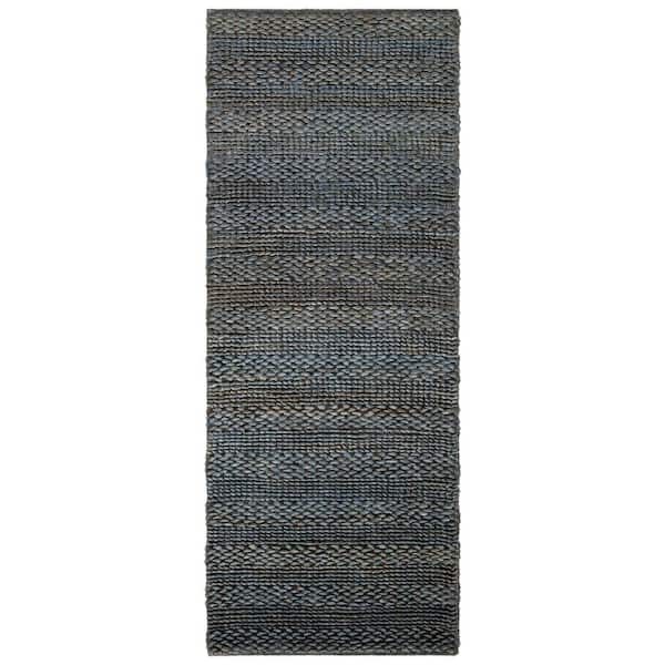 SAFAVIEH Natural Fiber Gray 2 ft. x 6 ft. Solid Runner Rug