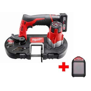 M12 12V Lithium-Ion Cordless Sub-Compact Band Saw Kit with (1) 3.0 Ah Battery Pack, Charger and M12 Wireless Speaker
