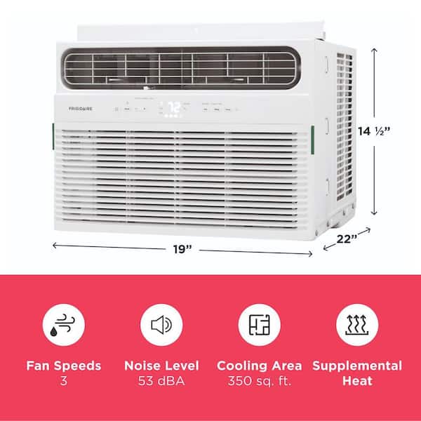 8000 BTU Window Air Conditioner Cools 350 sq. ft. with Heater with Remote in White 115V