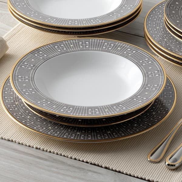 Noritake Infinity Bronze 12-Piece (Bronze) Bone China Dinnerware Set,  Service for 4 4980-12H