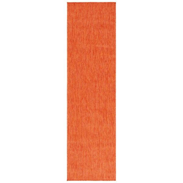 Beach House 2 ft. x 12 ft. Orange Striated Runner Rug