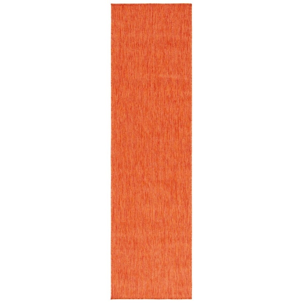 Beach House Orange 2 ft. x 6 ft. 2-Toned Solid Indoor/Outdoor Runner Rug