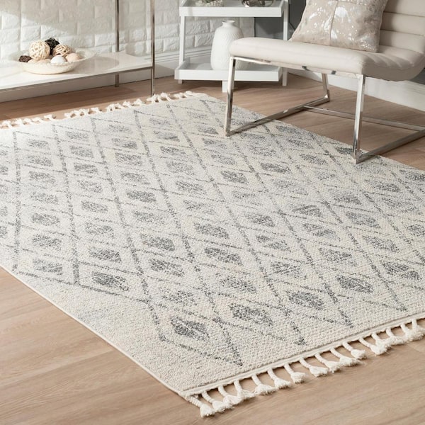 Daphne Tribal Diamonds Trellis Beige 4 ft. x 6 ft. Area Rug