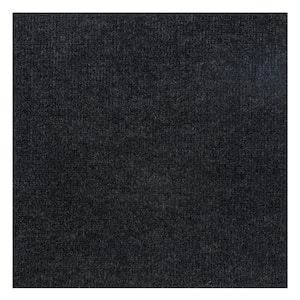 Single Rib Polyester Blue Residential 12 in. x 12 in. Peel and Stick Carpet Tile Square 10 sq. ft.