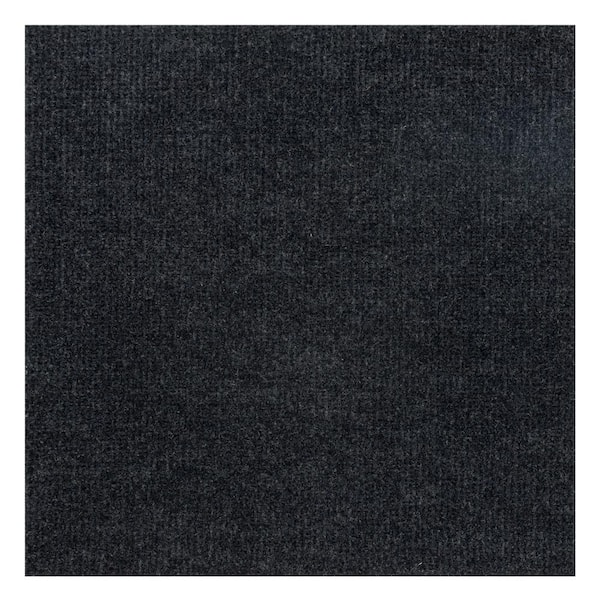 Single Rib Polyester Blue Residential 12 in. x 12 in. Peel and Stick Carpet Tile Square 10 sq. ft.