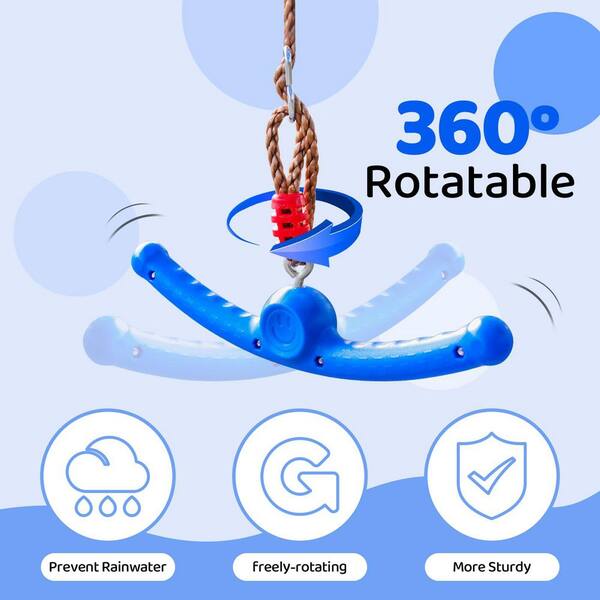 Blue Ninja-Twister Swing with 360° Spin Handle for Kids - Outdoor