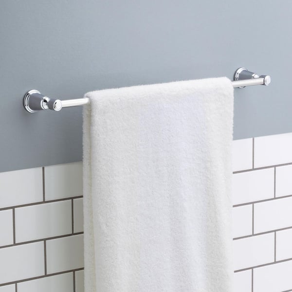 Foundations Design Series Traditional 24 in. Wall Mount Towel Bar in Polished Chrome