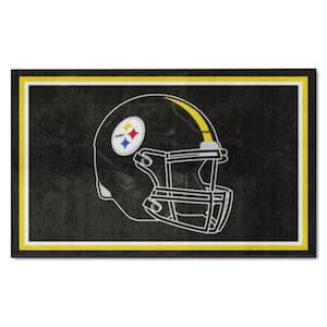 Pittsburgh Steelers Black 4 ft. x 6 ft. Plush Area Rug
