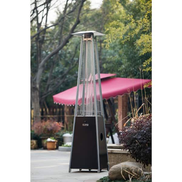 Unbranded Outdoor 40,000 BTU Black Steel Pyramid Flame Heater
