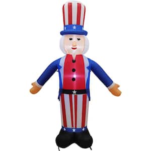 8 ft. Tall Uncle Sam, Outdoor Blow Up Inflatable with Lights