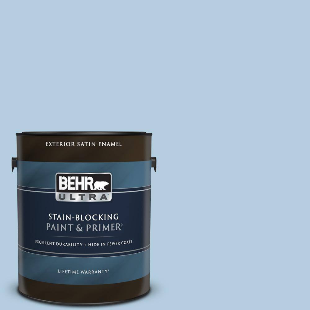 BEHR ULTRA 1 gal. PPU1414 Crystal Waters Satin Enamel Exterior Paint