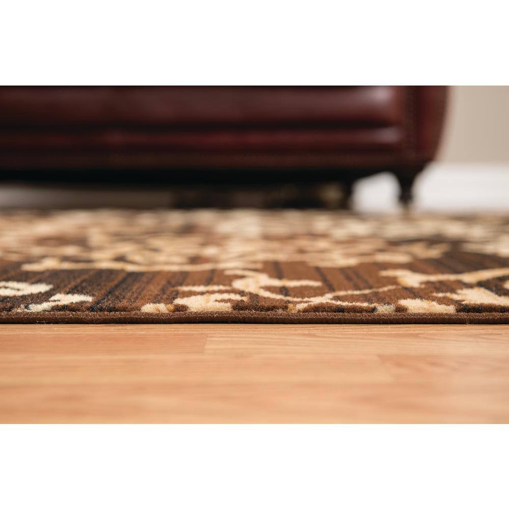 Dallas Countess Brown and Ivory Synthetic 5' x 7' Area Rug