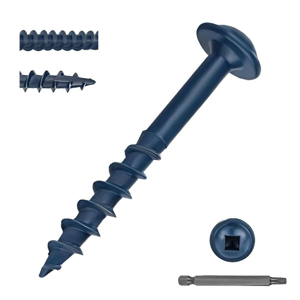 LUKVIZO Exterior Blue Coated Steel Pocket Hole Screws #8 x 1 1 2 in ...