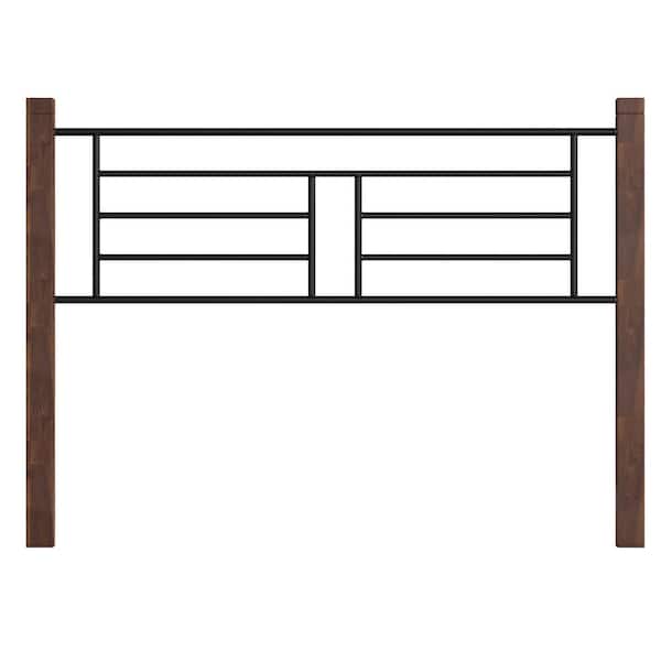 Hillsdale Furniture Raymond Textured Black and Weathered Dark Brown Queen Horizontal and Vertical Design Headboard