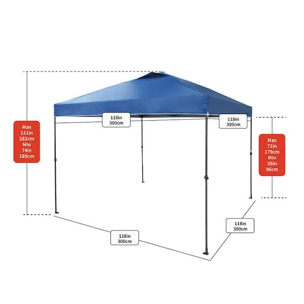 Everbilt - 10 ft. x 10 ft. Blue Instant Canopy Pop Up Tent