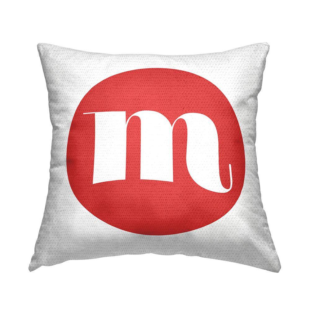 Red Initial M Square Outdoor Throw Pillow price history on PriceWatchPro