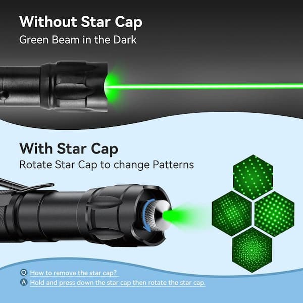 Lukyamzn Rechargeable Green Line Light Flashlight Long Distance