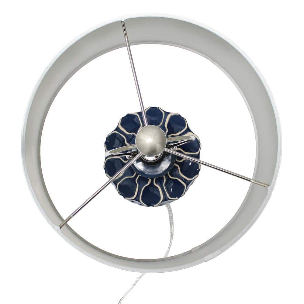 Sophisticated Blue and White Handpainted Resin Table Lamp