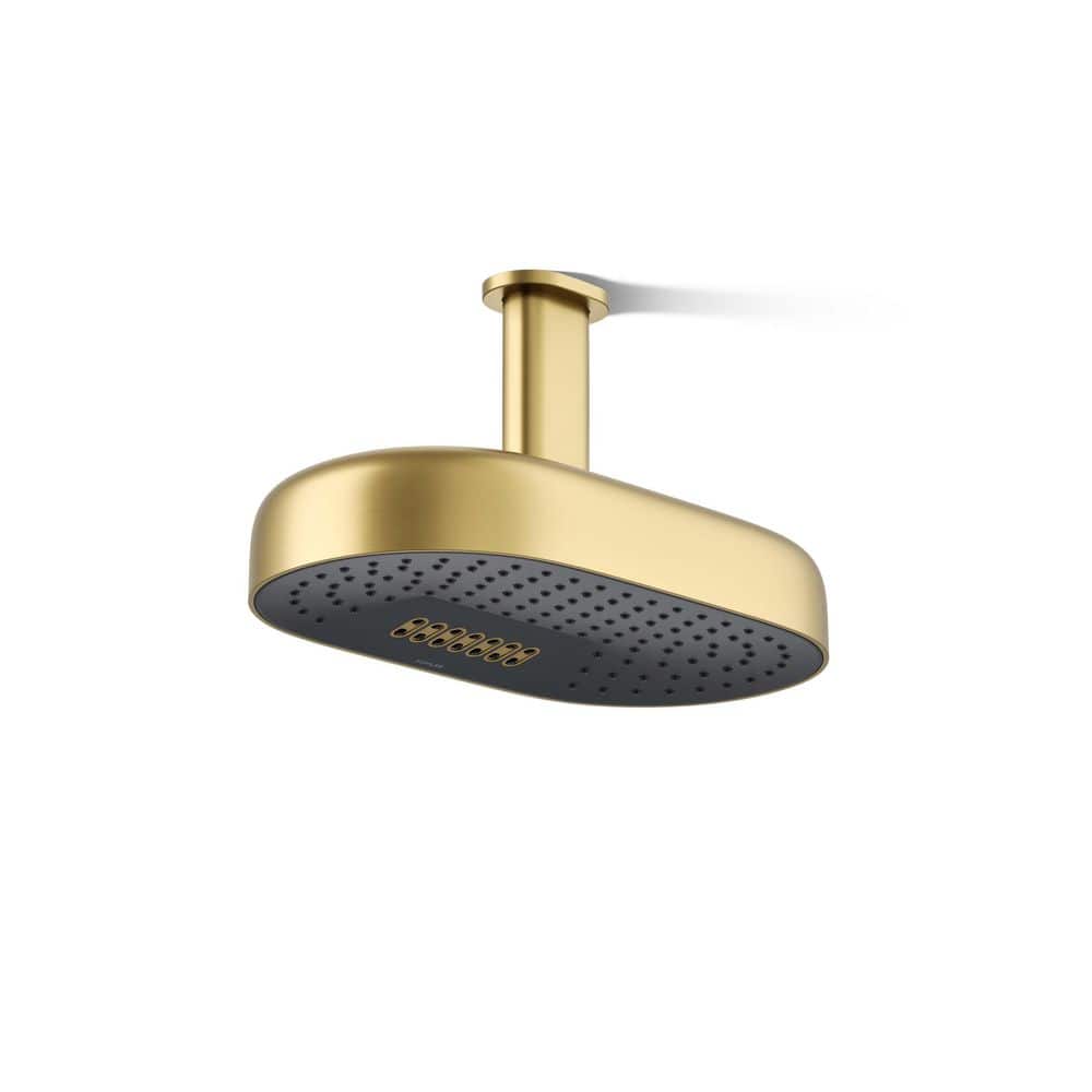 Statement 2-Spray Patterns with 1.75 GPM 12 in. Wall Mount Fixed Shower Head in Vibrant Brushed Moderne Brass price history on PriceWatchPro