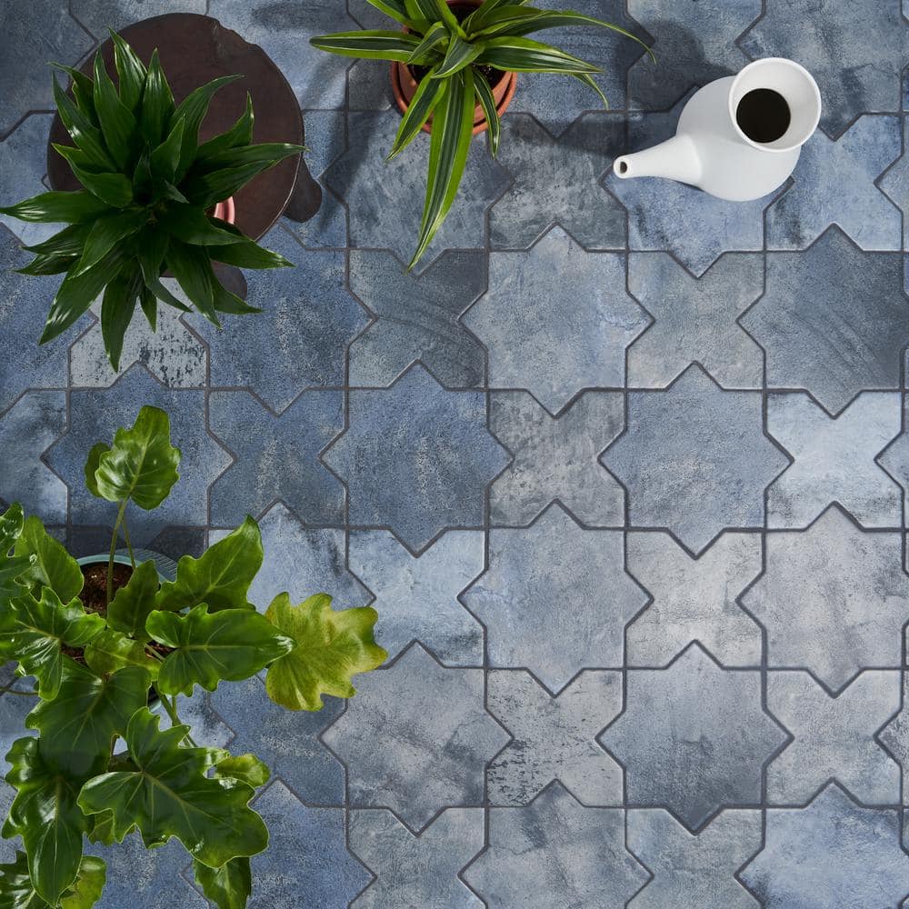 Tripoli Star-Crossed Denim Blue Terracotta Look Porcelain Tile