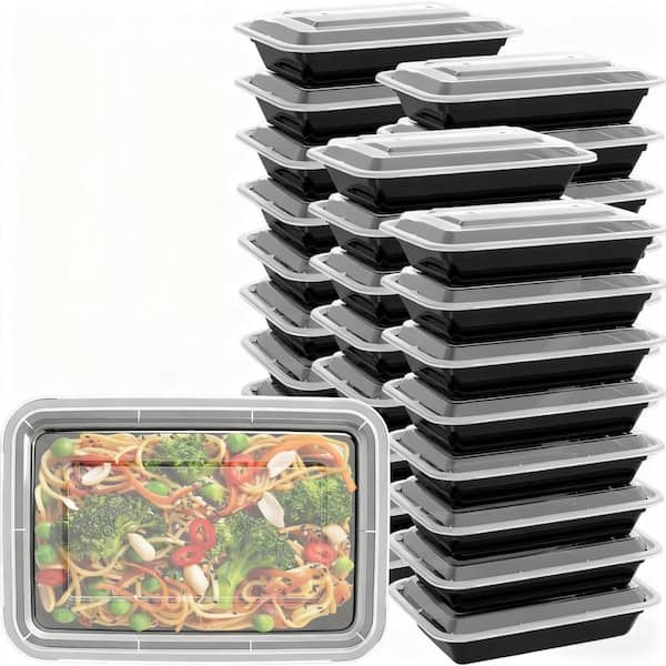 50-Pack Meal Prep Containers Reusable with Lids, Sturdy Leakproof, Food Safe, Microwave, Freezer, Dishwasher Safe, 24 oz