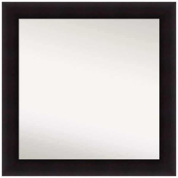 Amanti Art Portico Espresso 31.5 in. W x 31.5 in. H Non-Beveled Wood Bathroom Wall Mirror in Brown