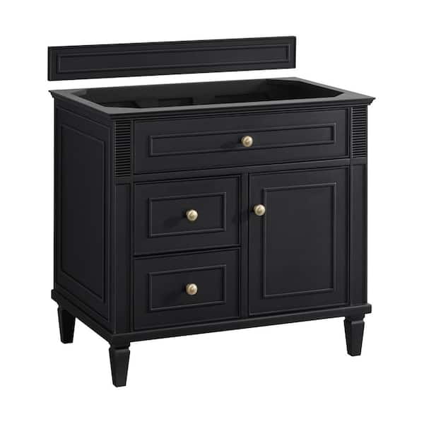 James Martin Vanities Lorelai 35.88 in. W x 23.5 in. D x 32.88 in. H Bath Vanity Cabinet without Top in Black Onyx