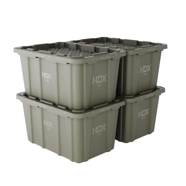 27 gal. Army Green Tough Tote-4 Pack