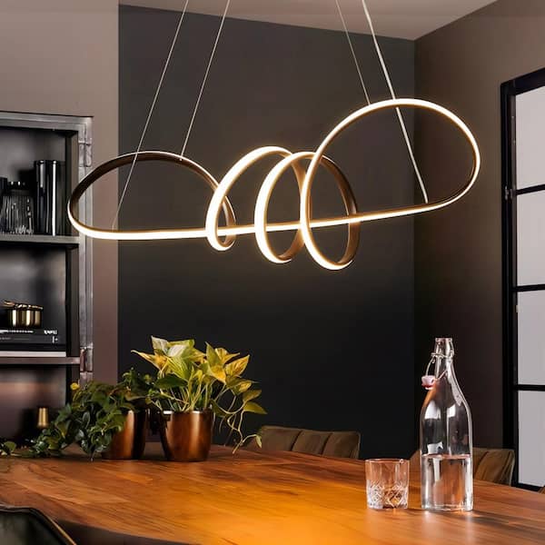 Rennnsan Diego 1-Light Dimmable Integrated LED Black Contemporary Chandelier